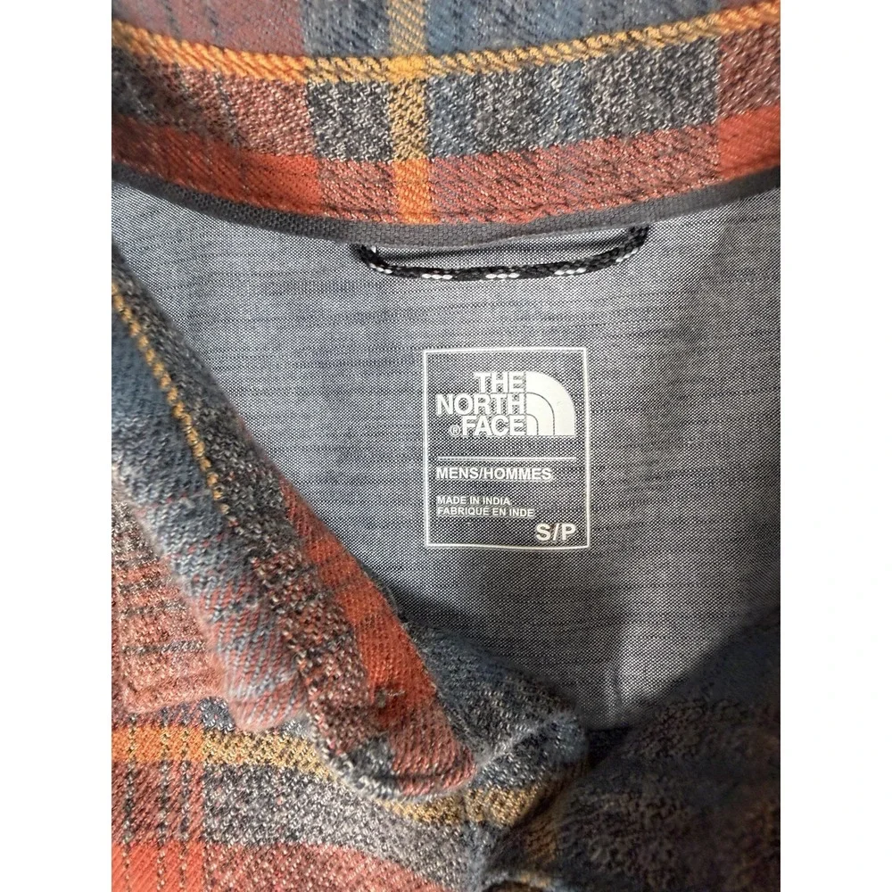 The North Face Men's Arroyo Flannel Shirt Size Small Summit‎ Grey Orange Cotton